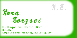 nora borzsei business card